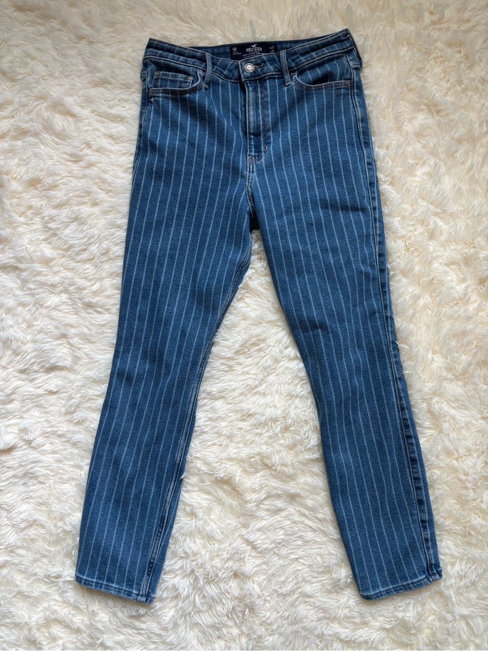 Hollister Ultra High-Rise Skinny Ankle Jeans Pinstripe W27 Size 5R